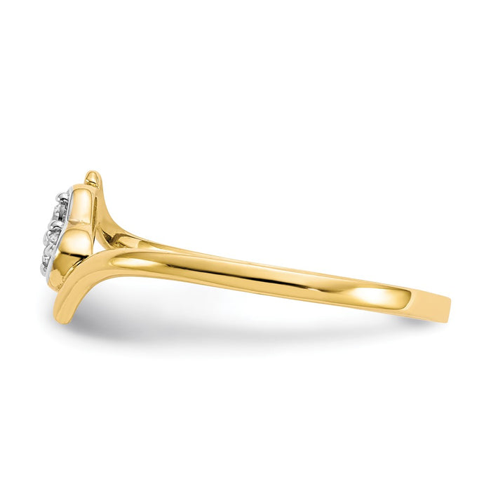 Shop Exclusive 10K Gold Rhodium-Plated CZ Heart Ring | Stylish Value Jewelry-3