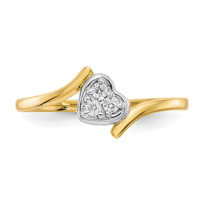 Shop Exclusive 10K Gold Rhodium-Plated CZ Heart Ring | Stylish Value Jewelry-4