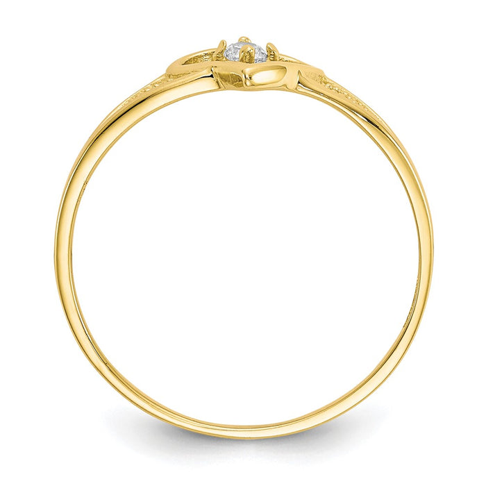 Exclusive 10K Gold Heart-Shaped CZ Ring | Stylish & Affordable Luxury Jewelry-2