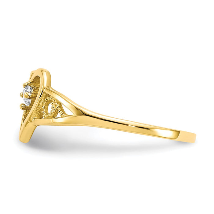 Exclusive 10K Gold Heart-Shaped CZ Ring | Stylish & Affordable Luxury Jewelry-3