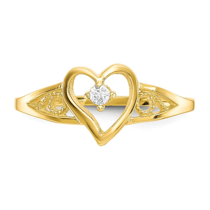 Exclusive 10K Gold Heart-Shaped CZ Ring | Stylish & Affordable Luxury Jewelry-4