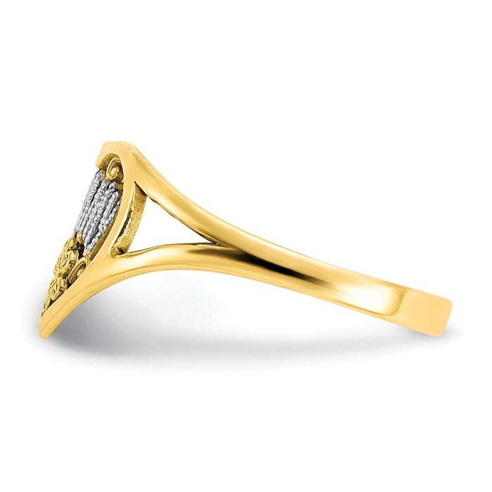 Shop Exclusive 10K Gold Rhodium-Plated Mommy Heart Ring - Stylish Design-4