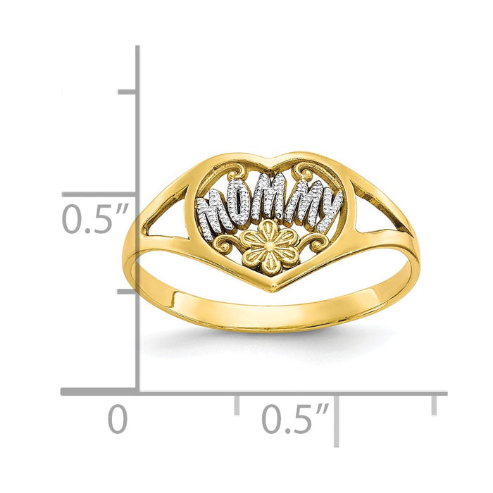 Shop Exclusive 10K Gold Rhodium-Plated Mommy Heart Ring - Stylish Design-3