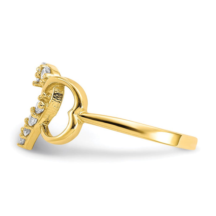 Exclusive 10K Gold Heart-Shaped CZ Ring | Stylish & Affordable Jewelry-3
