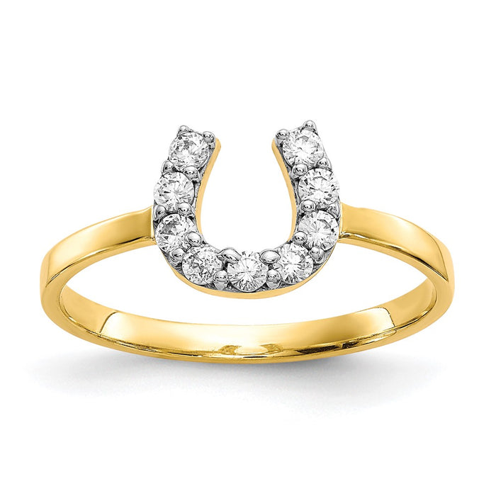 High-Quality 10K Gold Horseshoe Ring - Stylish & Affordable Design-1