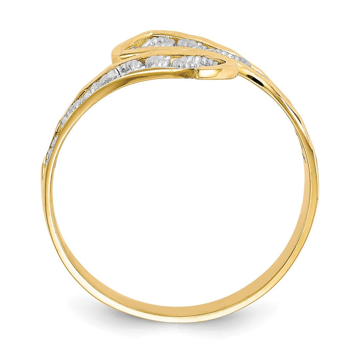 High-Quality 10K Gold & Rhodium Filigree Ring - Stylish & Affordable Elegance-2