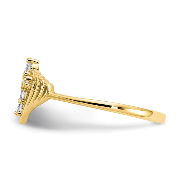 Shop Exclusive 10K Gold CZ Cross Ring - Stylish Design, Affordable Luxury-3