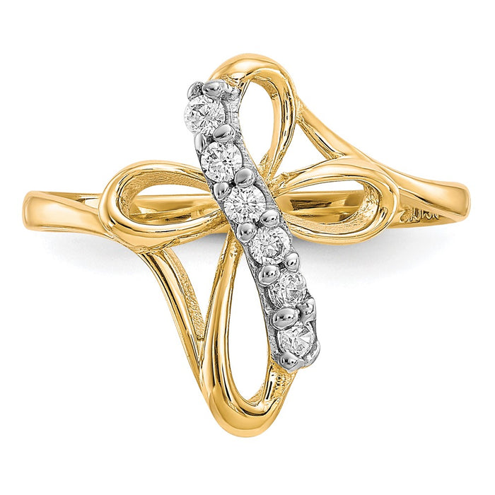 Buy Stylish 10K Gold CZ Cross Ring - Luxury Design, Affordable Price-4