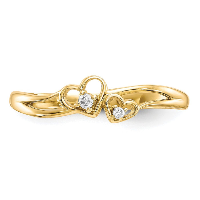Buy Stylish 10K Gold Double Heart CZ Ring | Affordable Luxury Jewelry-4