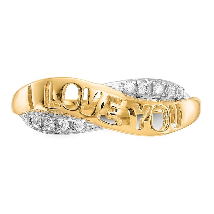 Shop Exclusive 10K Rhodium-Plated CZ "I LOVE YOU" Ring - Stylish & Affordable!-4