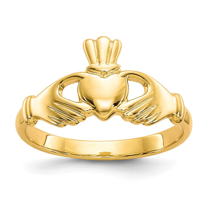 High-Quality 10K Gold Claddagh Ring - Stylish & Affordable Jewelry Option-1