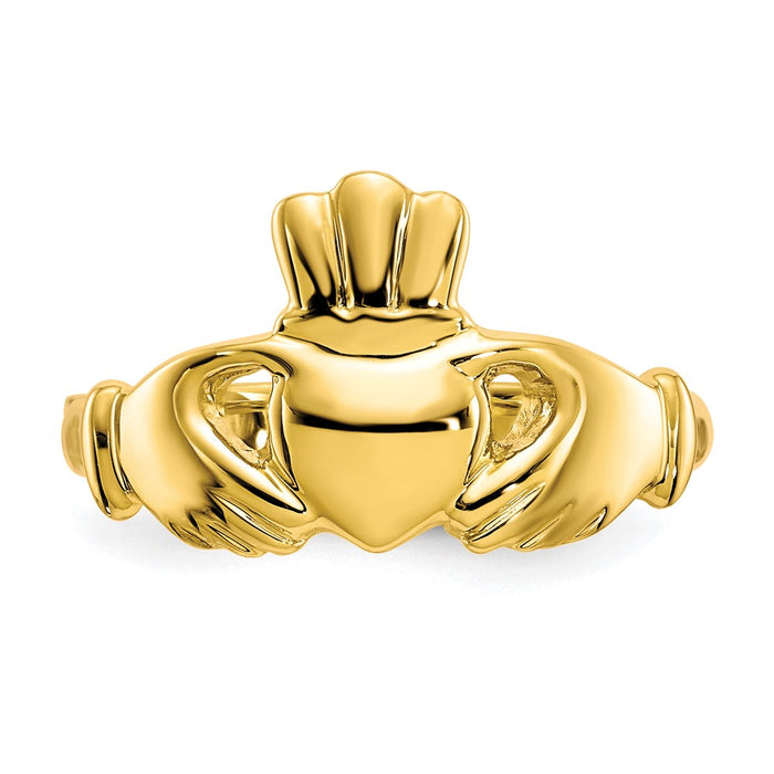 Exclusive 10K Polished Claddagh Ring - Stylish Irish Design, Affordable Price-4