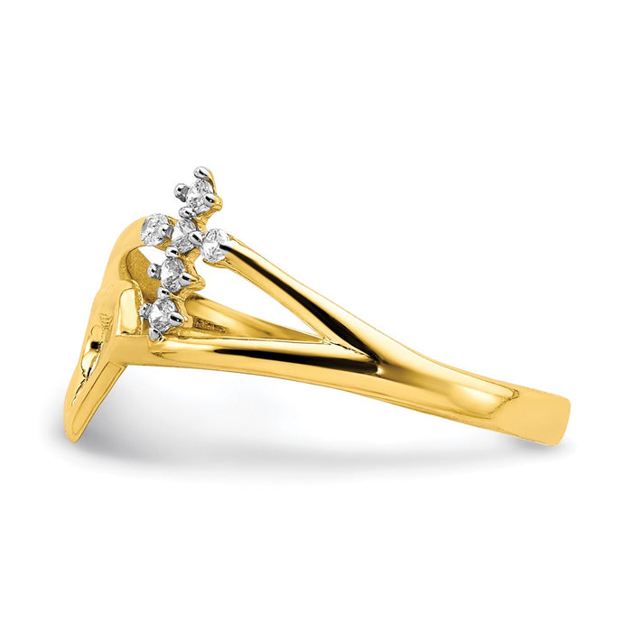 Buy Stylish 10K Gold Heart & Cross CZ Ring - Affordable Luxury for You-3