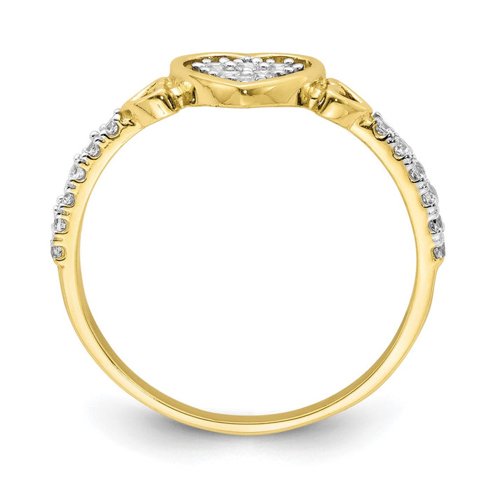 Shop Stylish 10K Heart-Shaped Fancy Ring with Cubic Zirconia - Affordable Luxury!-2