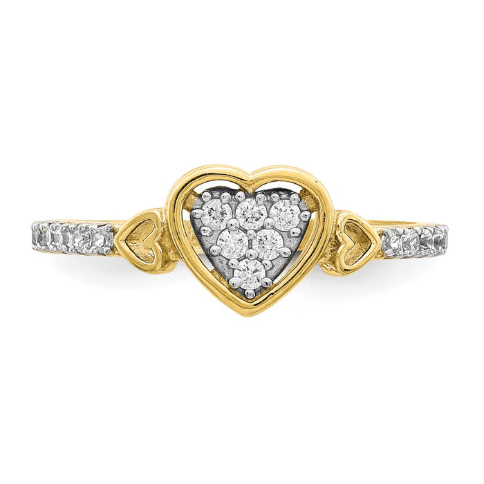 Shop Stylish 10K Heart-Shaped Fancy Ring with Cubic Zirconia - Affordable Luxury!-5