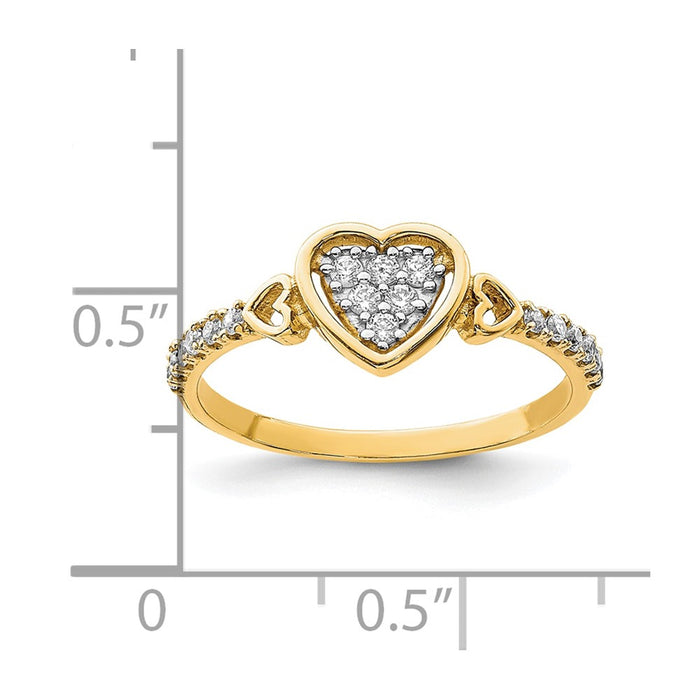 Shop Stylish 10K Heart-Shaped Fancy Ring with Cubic Zirconia - Affordable Luxury!-3