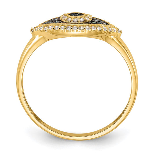 Buy Exclusive 10K Polished Evil Eye Ring with Blue & White Cubic Zirconia