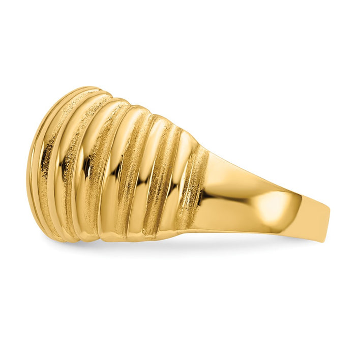 Shop Stylish 10K High-Polish Ribbed Dome Ring - Luxury Design, Affordable Price-3