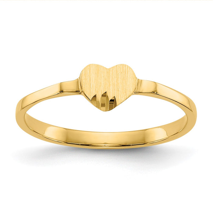 Exclusive 10K Gold Heart Signet Ring - Stylish Design, Affordable Luxury-1