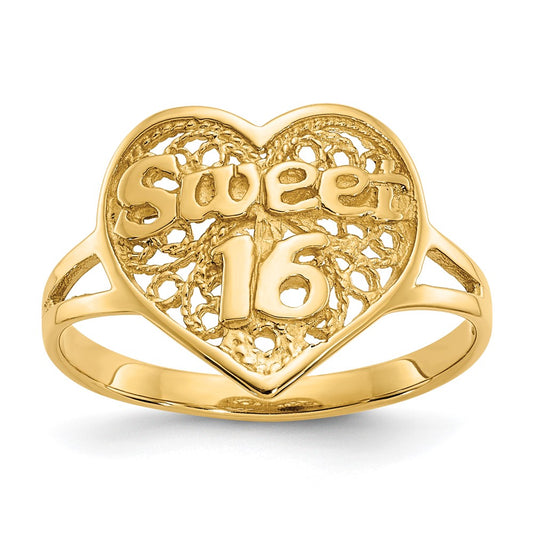 Buy 10K Gold Sweet 16 Heart Ring - Stylish Design at an Affordable Price