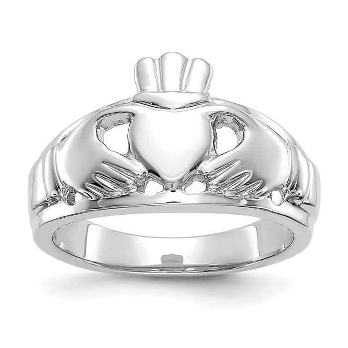 Shop Stylish 10K White Gold Women's Claddagh Ring - Affordable Luxury Jewelry-1