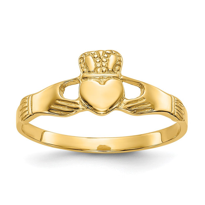 Shop Stylish 10K Polished Women's Claddagh Ring - Exclusive Design & Value!-1