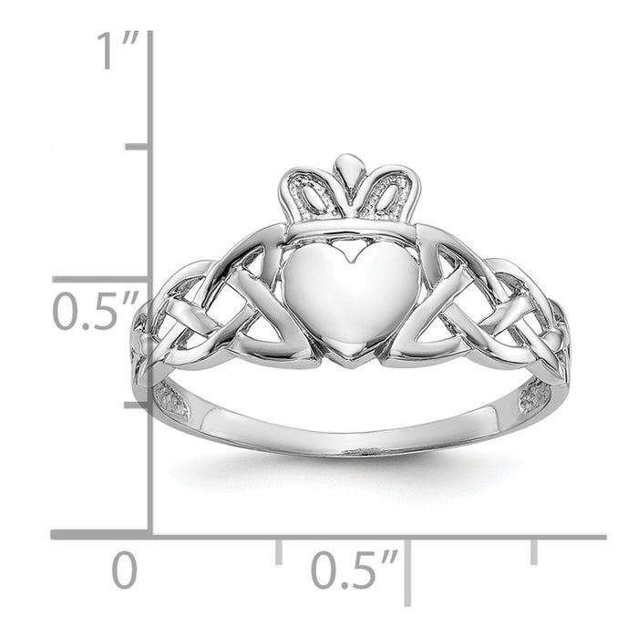 Shop Exclusive 10K White Gold Men's Claddagh Ring - Stylish & Affordable Design-2