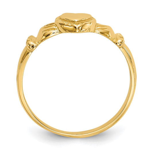 Shop Stylish 10K Polished Gold Women's Claddagh Ring - Affordable Luxury!