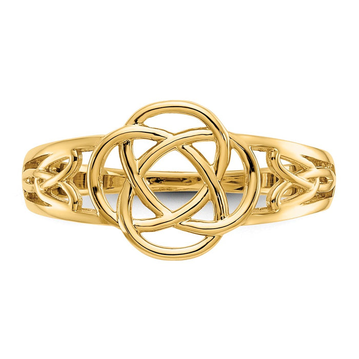 High-Quality 10K Gold Women's Celtic Knot Ring - Stylish & Affordable Design-4