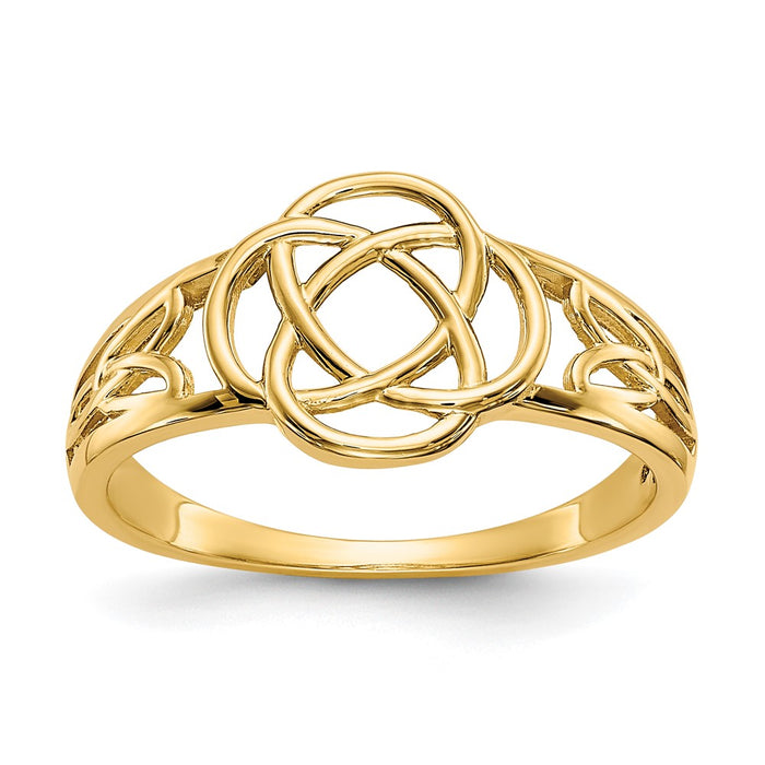 High-Quality 10K Gold Women's Celtic Knot Ring - Stylish & Affordable Design-1