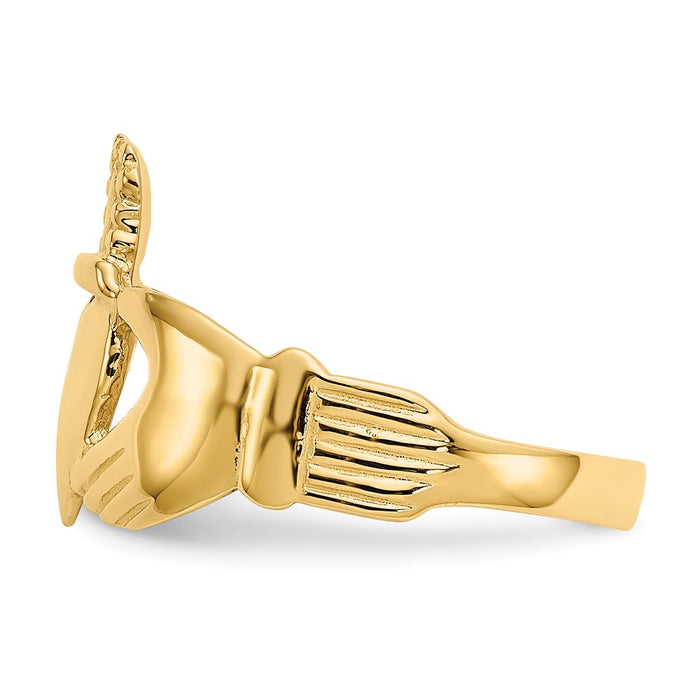 Shop Stylish 10K Gold Women's Claddagh Ring - Affordable Luxury for You!-3