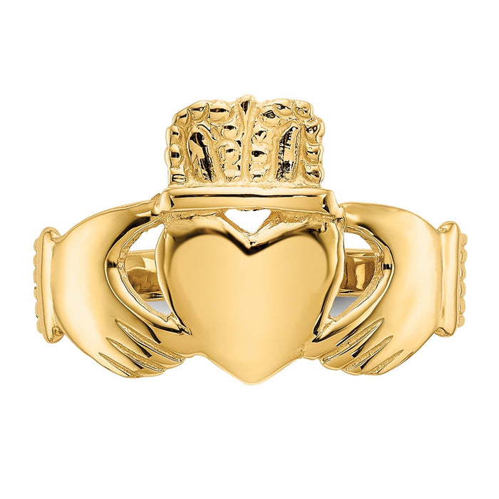 Shop Stylish 10K Gold Women's Claddagh Ring - Affordable Luxury for You!-4
