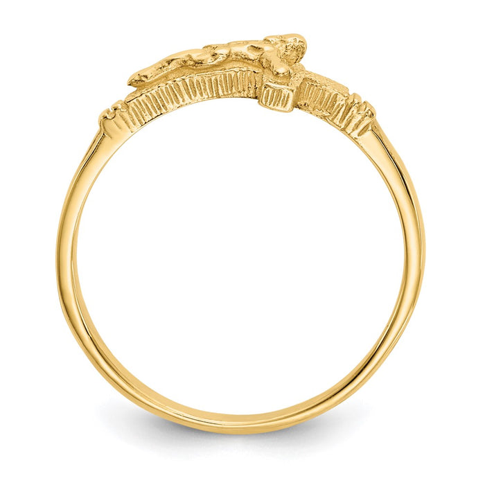 Exclusive 10K Satin Finish Children's Crucifix Ring - Stylish & Affordable-2
