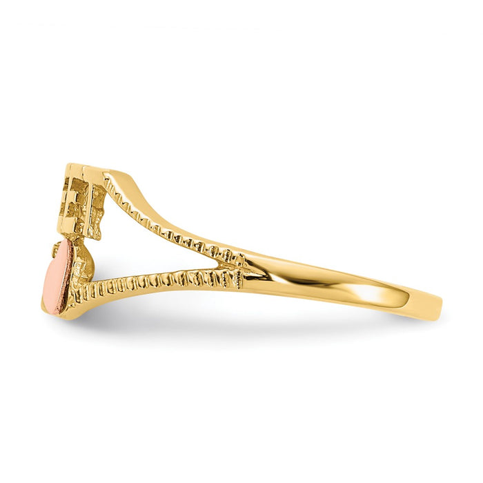 Shop 10K Two-Tone Heart Ring - Stylish Design for Sweet 15 Celebration!-3