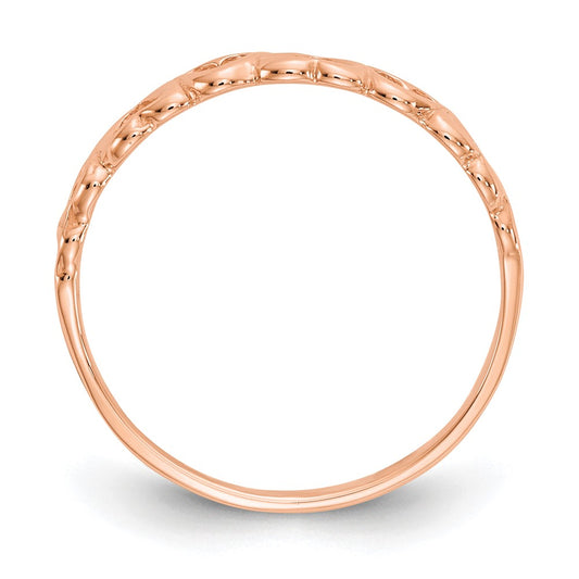 High-Quality 10K Polished Rose Gold Heart Ring | Stylish & Affordable Option