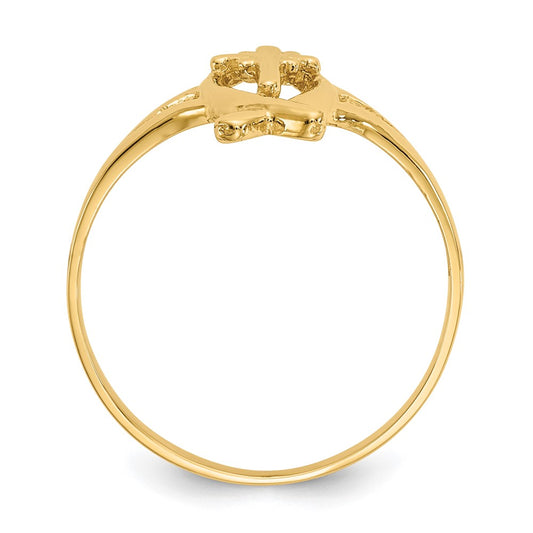 Shop Stylish 10K Gold Ichthus Fish Ring with Cross Design - Luxury Accessory
