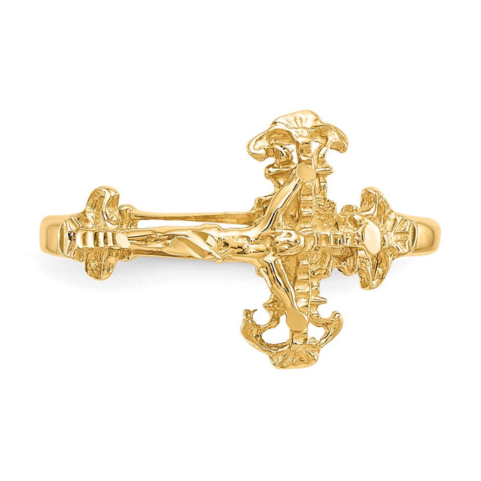 Exclusive 10K Diamond-Cut Crucifix Ring | Stylish Design, Affordable Value-4