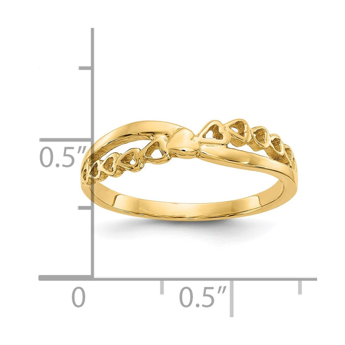 Buy Stylish 10K Polished Heart Ring - Exclusive Criss-Cross Design, Affordable Value-4