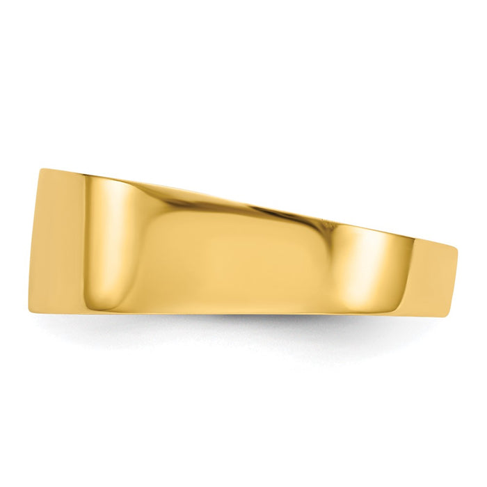 Buy Stylish 10K Gold Flat-Top Tapered Cigar Band Ring - 3-6mm Width-3