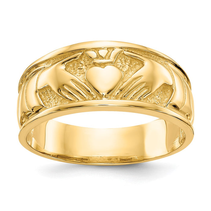 Shop Stylish 10K Polished Claddagh Ring - Timeless Irish Design, Affordable Price-1