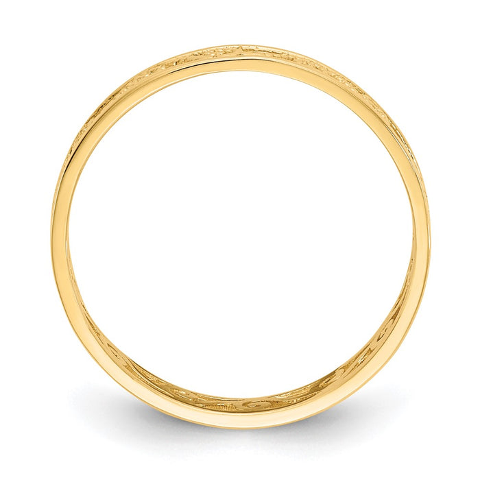 Buy Stylish 10K Dual-Finish Polished & Textured Ring - Affordable Luxury!-2