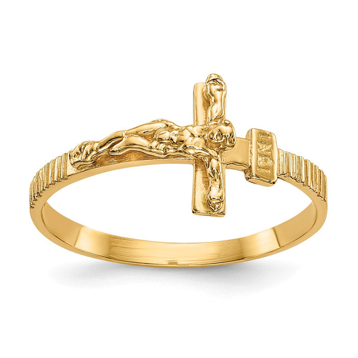 Exclusive 10K Gold Jesus Band Ring - Stylish Design, Affordable Luxury-1