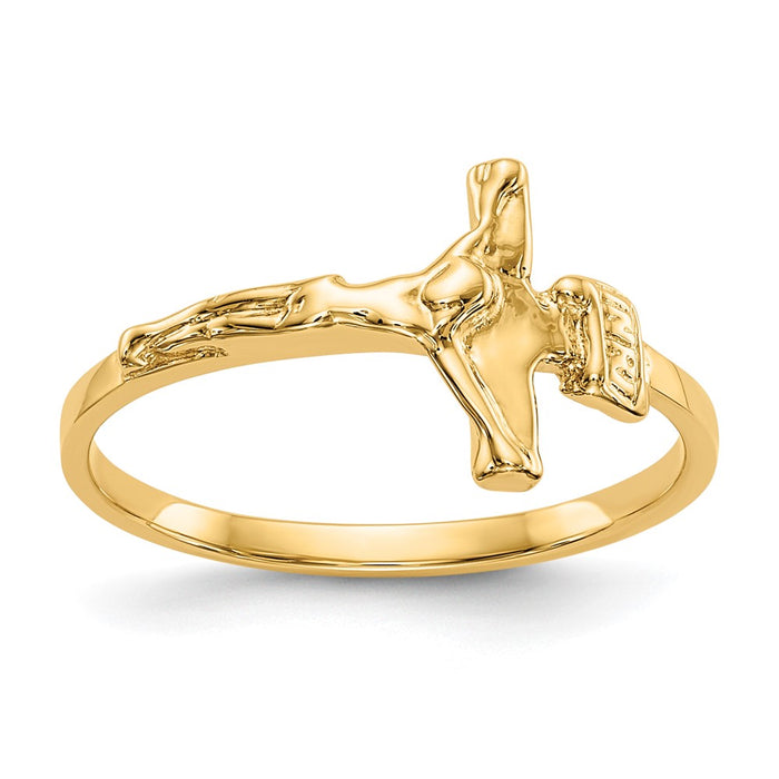 Shop 10K Children's Polished Crucifix Ring - Stylish Design, Affordable Price-1