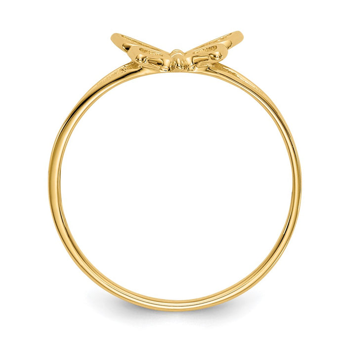 Shop Stylish 10K Gold Butterfly Ring for Kids - Affordable Luxury Design-2