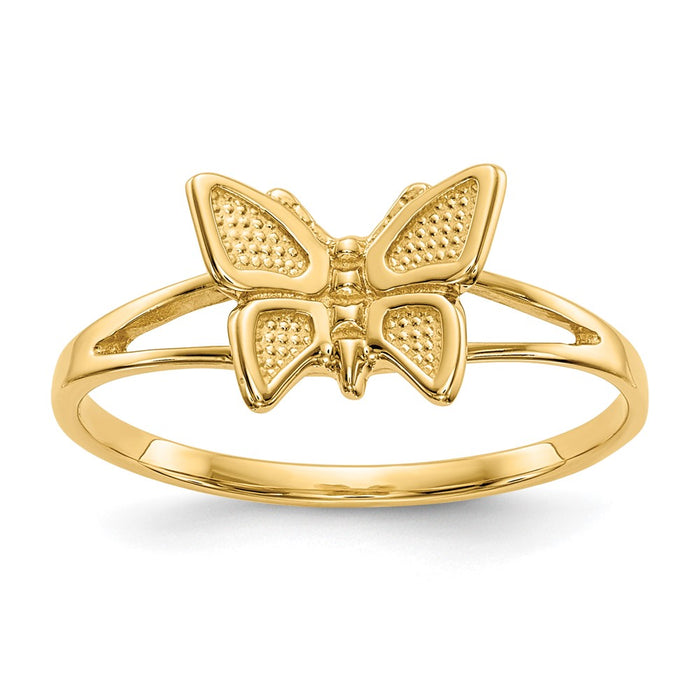 Shop Stylish 10K Gold Butterfly Ring for Kids - Affordable Luxury Design-1