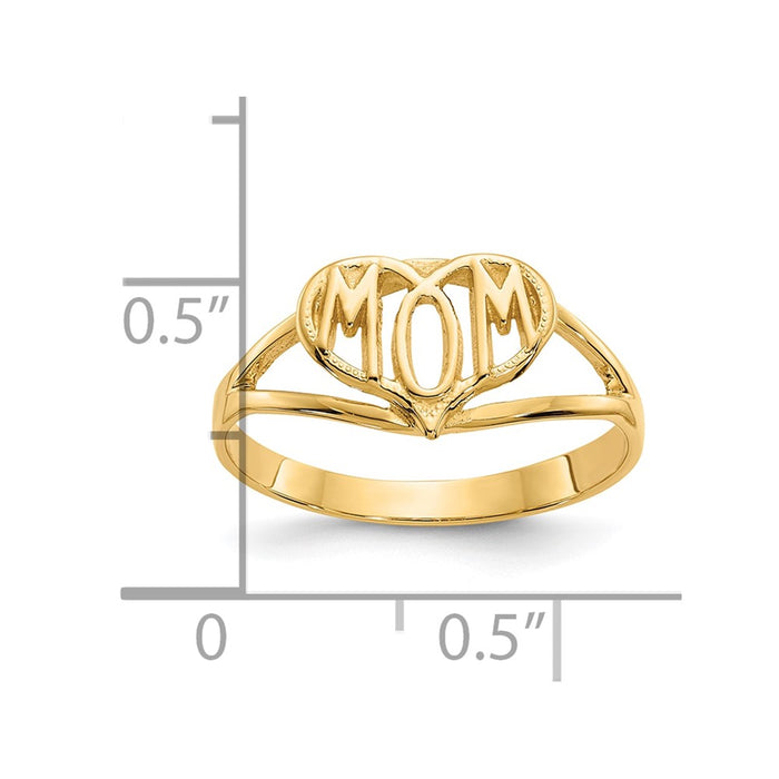 High-Quality 10K Polished Heart Ring for Moms - Stylish & Affordable Jewelry-4