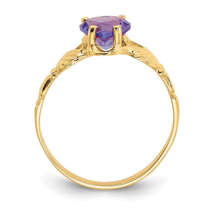 High-Quality 10K Gold June Birthstone Claddagh Ring - Stylish & Affordable!-2