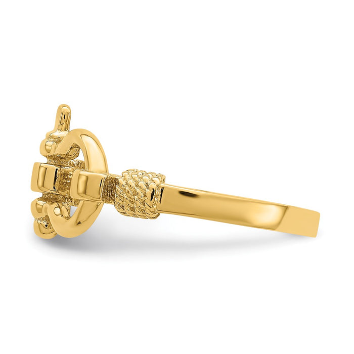 Shop Stylish 10K Gold Shackle Ring, Size 7 with Rope Edge Design - Luxury!-3