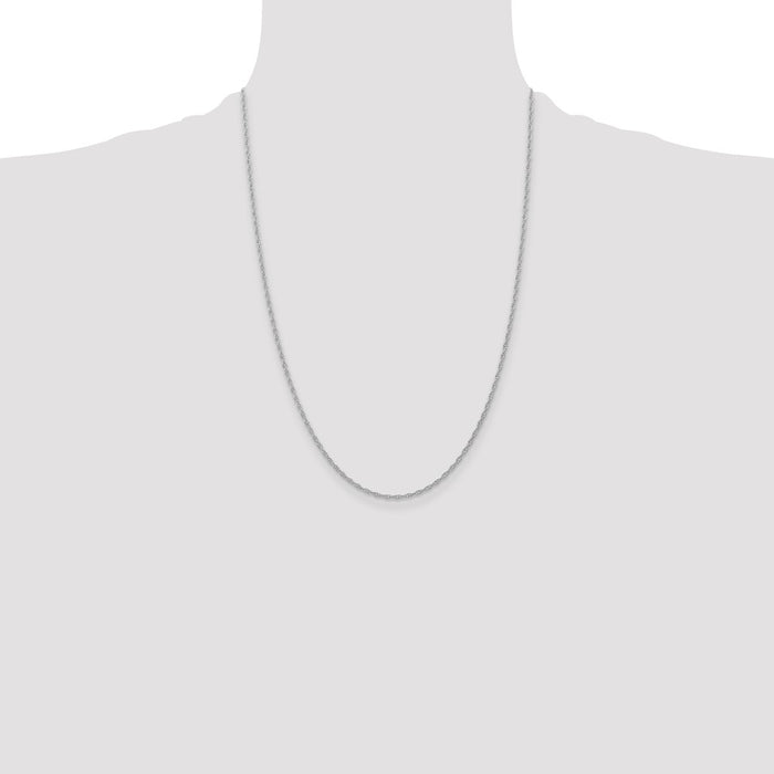Shop Stylish 14K White Gold 24-Inch Cable Rope Chain | 1.35mm, Value Offer-4