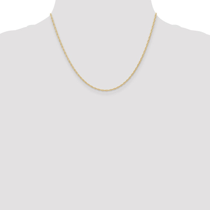 High-Quality 14K Gold 1.35mm 18-Inch Cable Rope Chain - Stylish & Affordable!-4